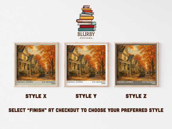 Farewell Summer literary print in frame leaning in hallway – coming of age wall art