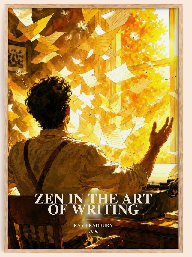 Zen In The Art Of Writing Book Watercolour Illustration by R. Bradbury