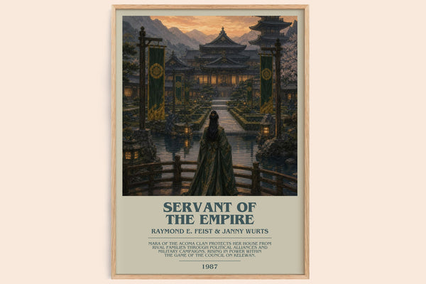 Servant Of The Empire bookish book poster by Raymond E. Feist & Janny Wurts – framed literary art print