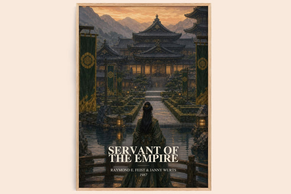 Servant Of The Empire watercolour book poster by Raymond E. Feist & Janny Wurts – framed literary art print