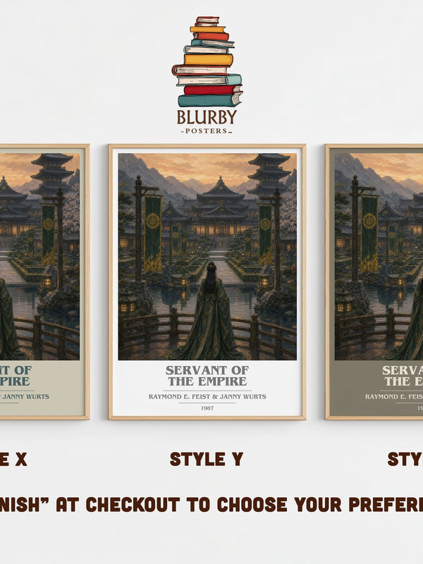Servant Of The Empire book cover print in frame leaning in hallway – fantasy wall art