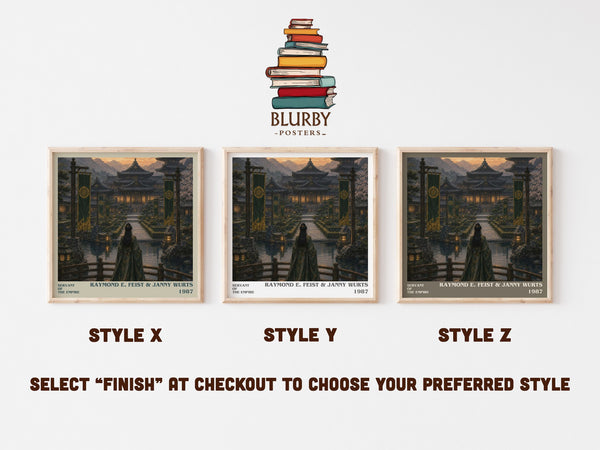 Servant Of The Empire literary print in frame leaning in hallway – fantasy wall art