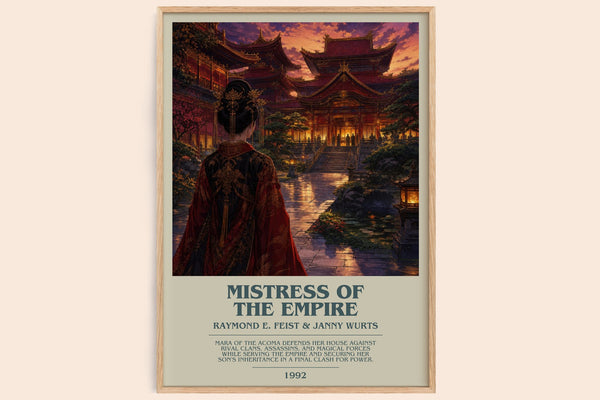 Mistress Of The Empire bookish book poster by Raymond E. Feist & Janny Wurts – framed literary art print