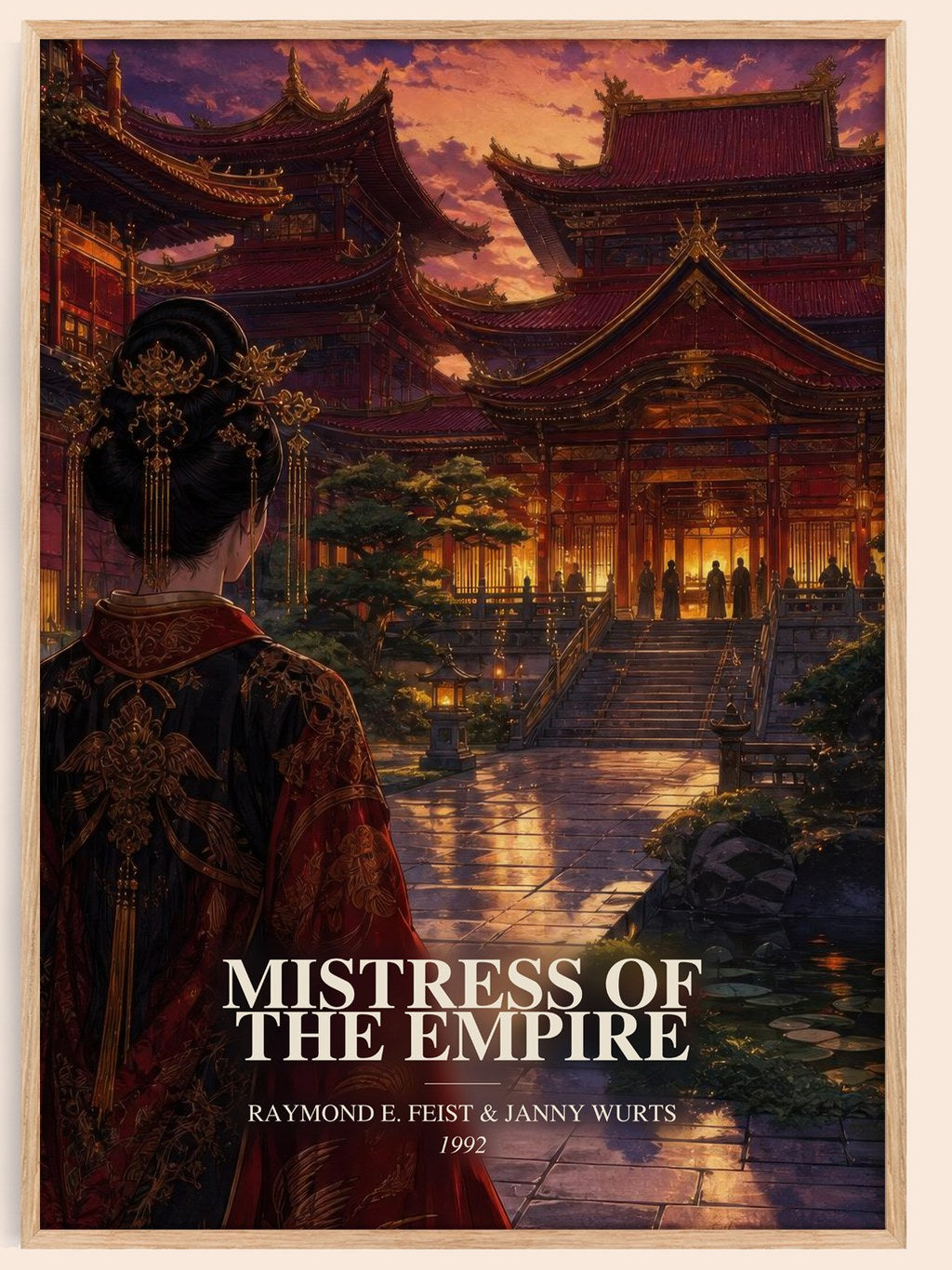 Mistress Of The Empire watercolour book poster by Raymond E. Feist & Janny Wurts – framed literary art print