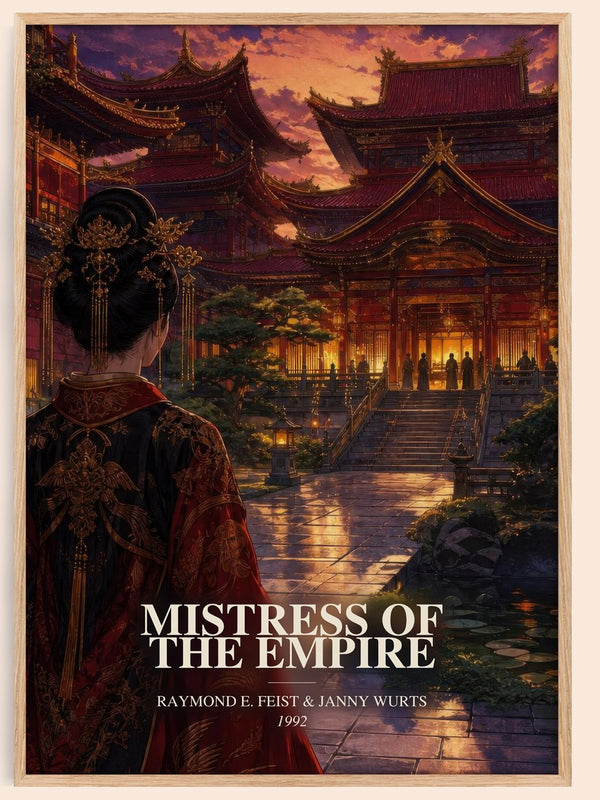 Mistress Of The Empire watercolour book poster by Raymond E. Feist & Janny Wurts – framed literary art print