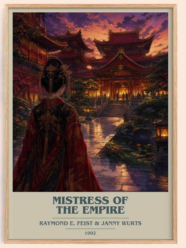 Mistress Of The Empire book cover book poster by Raymond E. Feist & Janny Wurts – framed literary art print