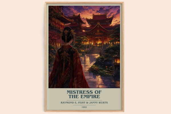 Mistress Of The Empire book cover book poster by Raymond E. Feist & Janny Wurts – framed literary art print