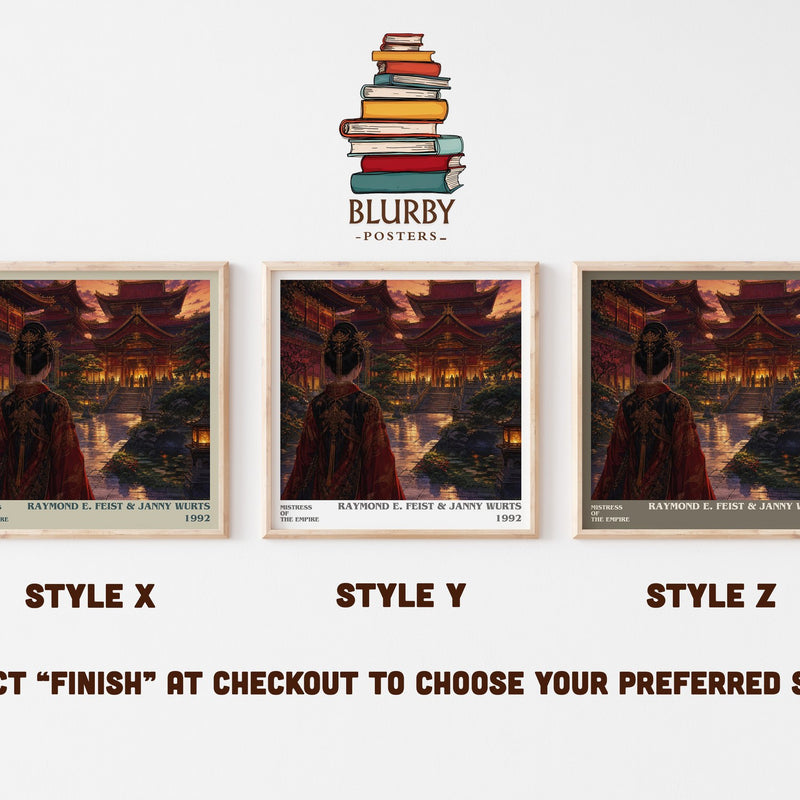 Mistress Of The Empire literary print in frame leaning in hallway – fantasy wall art
