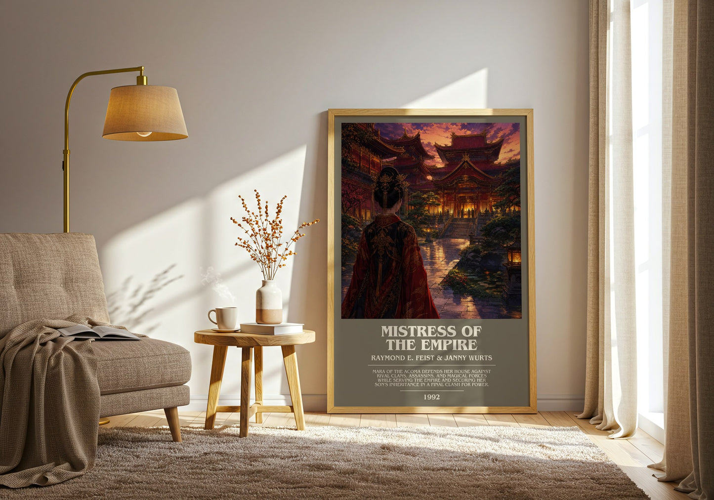 Mistress Of The Empire bookish print on bookshelf – Raymond E. Feist & Janny Wurts fan gift