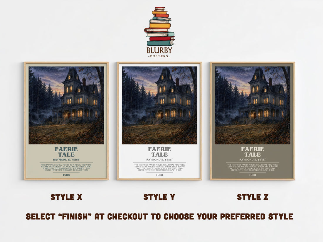 Faerie Tale bookish print in frame leaning in hallway – fantasy wall art (mockup)