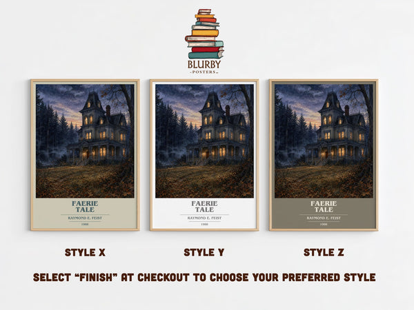 Faerie Tale book cover print in frame leaning in hallway – fantasy wall art