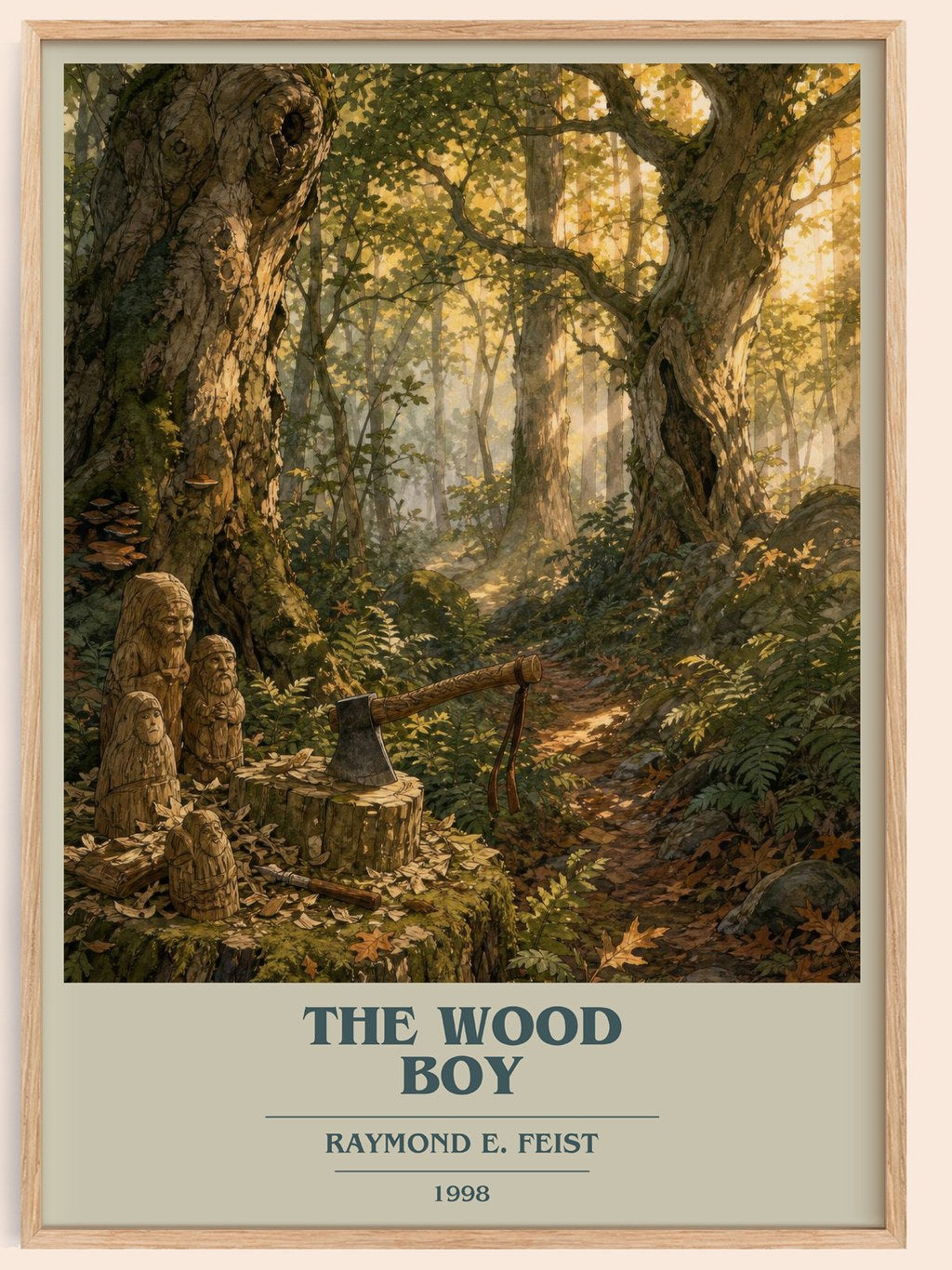 The Wood Boy book cover book poster by Raymond E. Feist – framed literary art print
