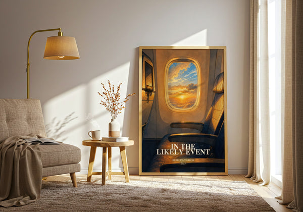 In The Likely Event watercolour print in frame leaning in hallway – romance wall art