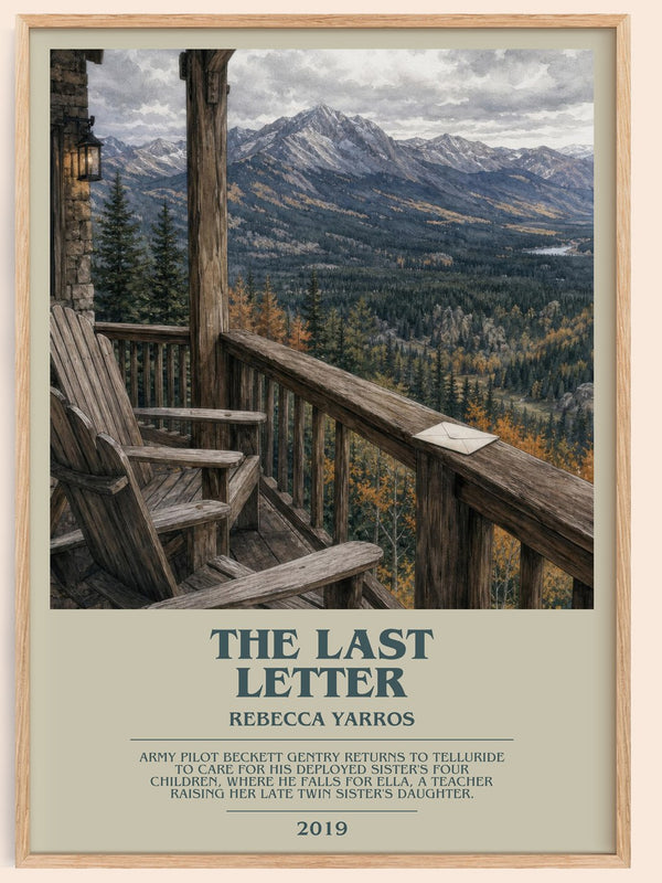 The Last Letter bookish book poster by Rebecca Yarros – framed literary art print