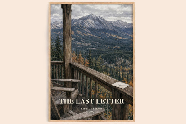 The Last Letter watercolour book poster by Rebecca Yarros – framed literary art print