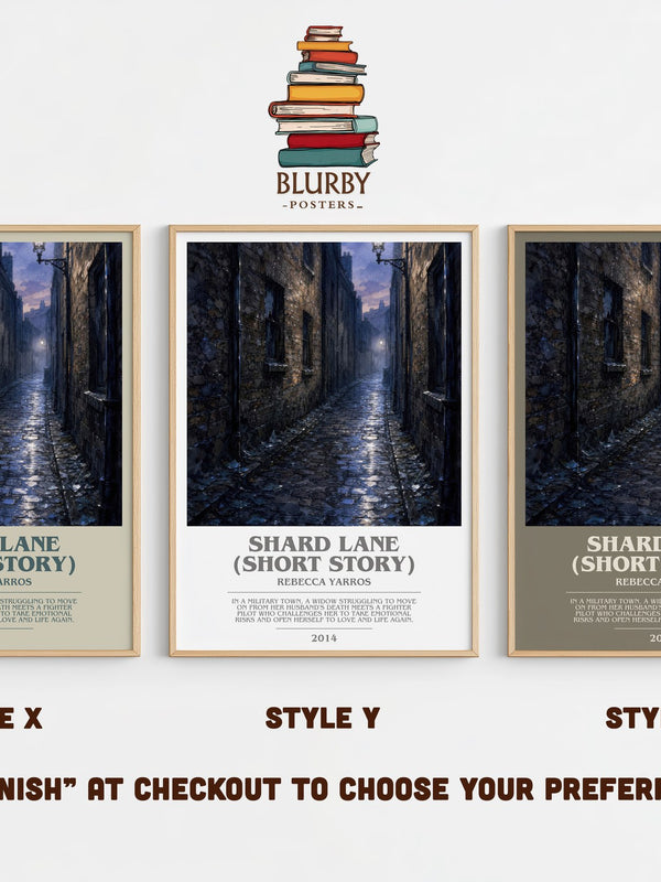 Shard Lane (Short Story) bookish print in frame leaning in hallway – romance wall art