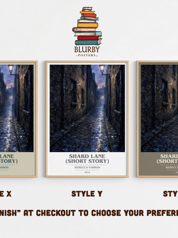 Shard Lane (Short Story) book cover print in frame leaning in hallway – romance wall art