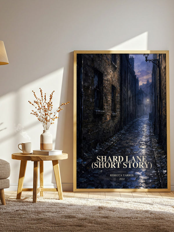 Shard Lane (Short Story) watercolour print in frame leaning in hallway – romance wall art