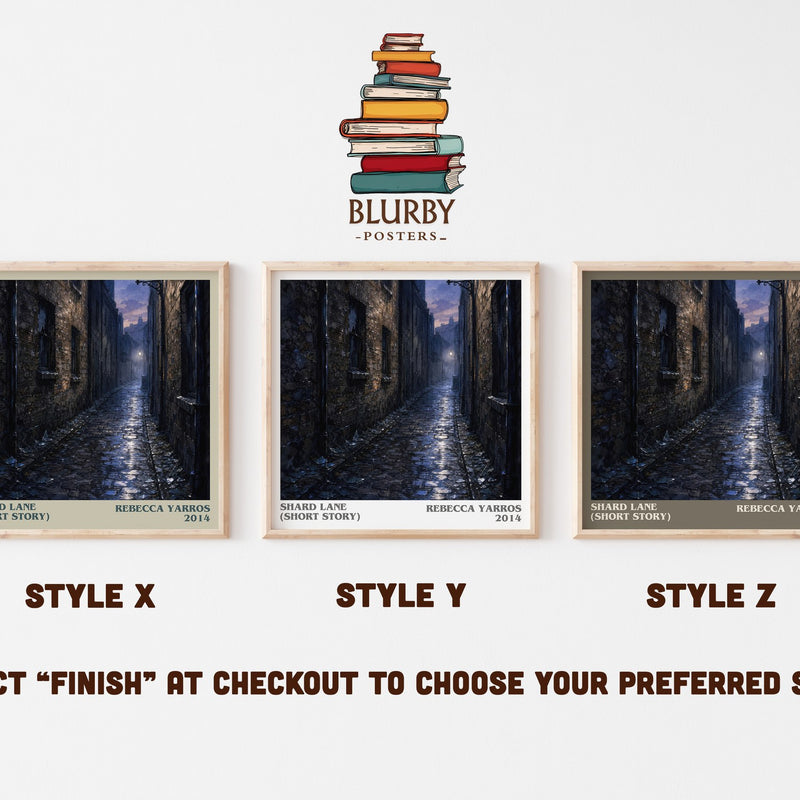 Shard Lane (Short Story) literary print in frame leaning in hallway – romance wall art