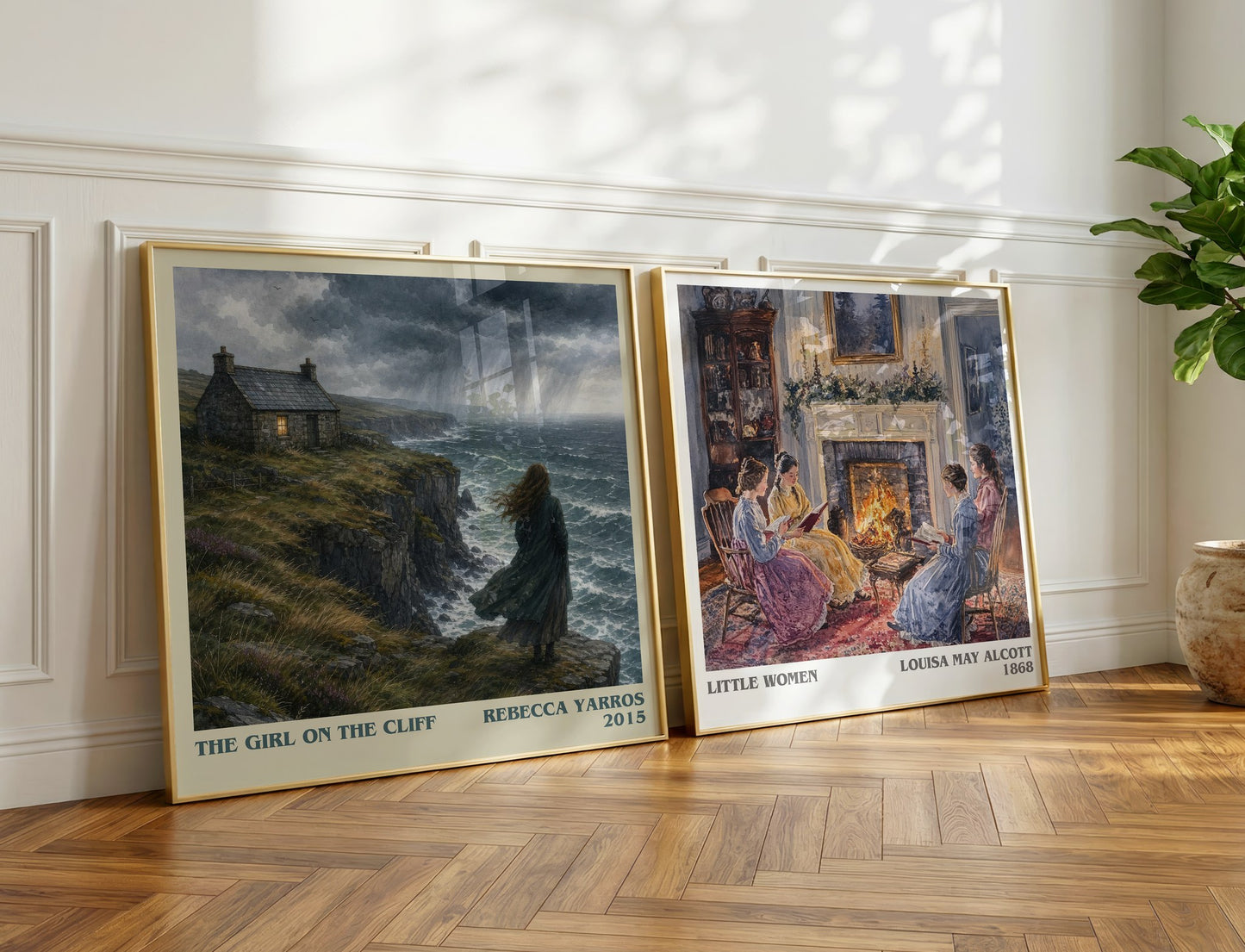 The Girl On The Cliff literary print on bookshelf – Rebecca Yarros fan gift