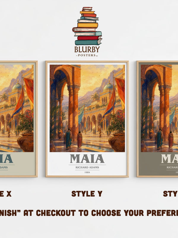 Maia book cover print in frame leaning in hallway – fantasy wall art