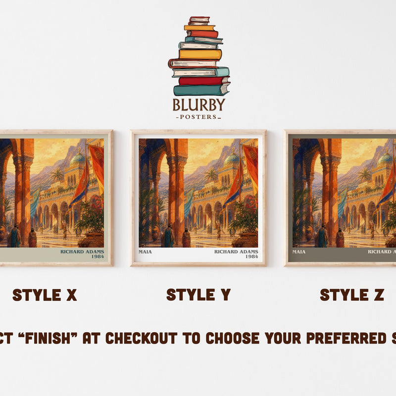 Maia literary print in frame leaning in hallway – fantasy wall art