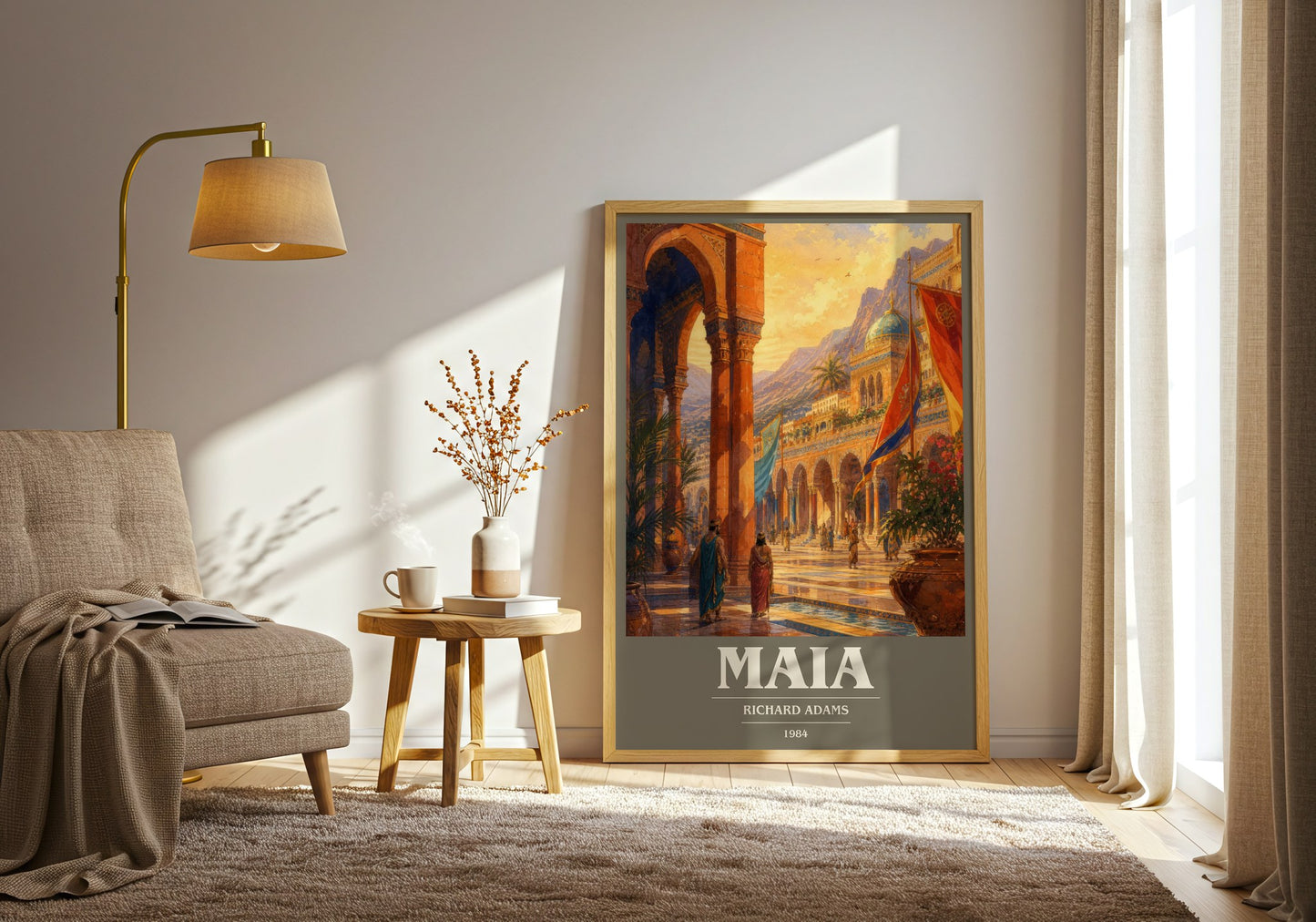 Maia book cover print on bookshelf – Richard Adams fan gift