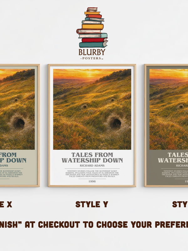 Tales From Watership Down bookish print in frame leaning in hallway – fantasy wall art