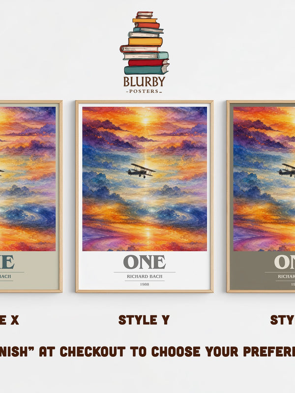 One book cover print in frame leaning in hallway – literary fiction wall art