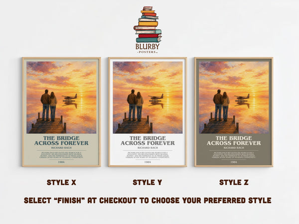 The Bridge Across Forever bookish print in frame leaning in hallway – memoir wall art