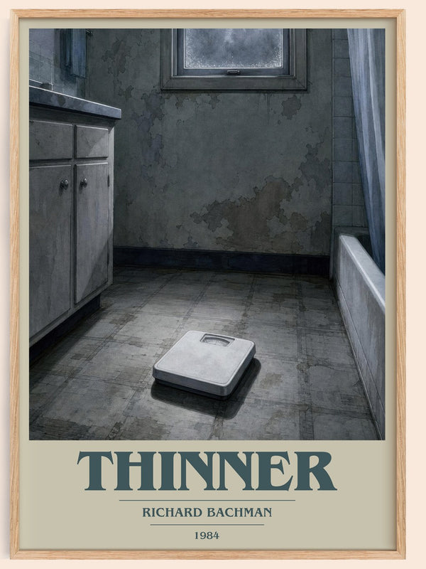 Thinner book cover book poster by Richard Bachman – framed literary art print