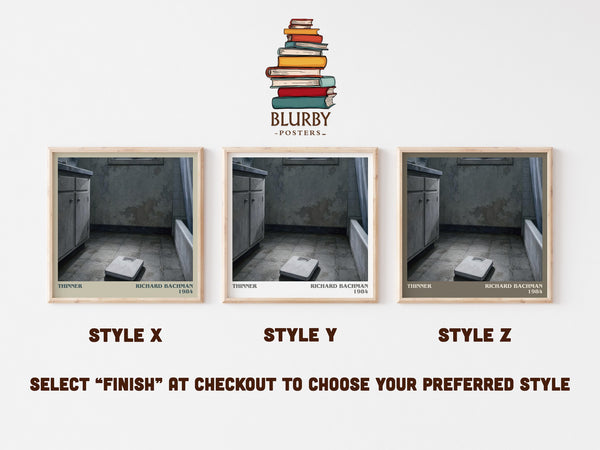 Thinner literary print in frame leaning in hallway – horror wall art