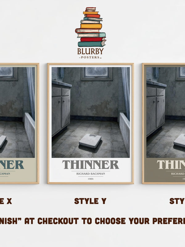 Thinner book cover print in frame leaning in hallway – horror wall art