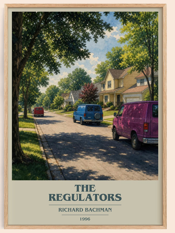 The Regulators book cover book poster by Richard Bachman – framed literary art print