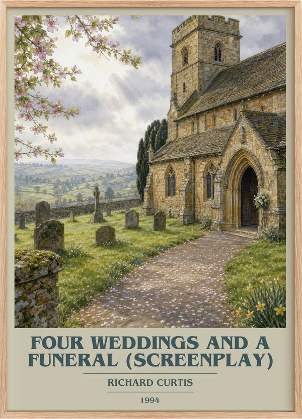 Four Weddings And A Funeral (Screenplay) Book Cover Poster – R. Curtis