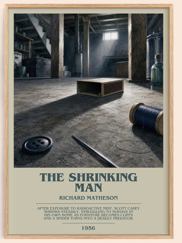 The Shrinking Man bookish book poster by Richard Matheson – framed literary art print