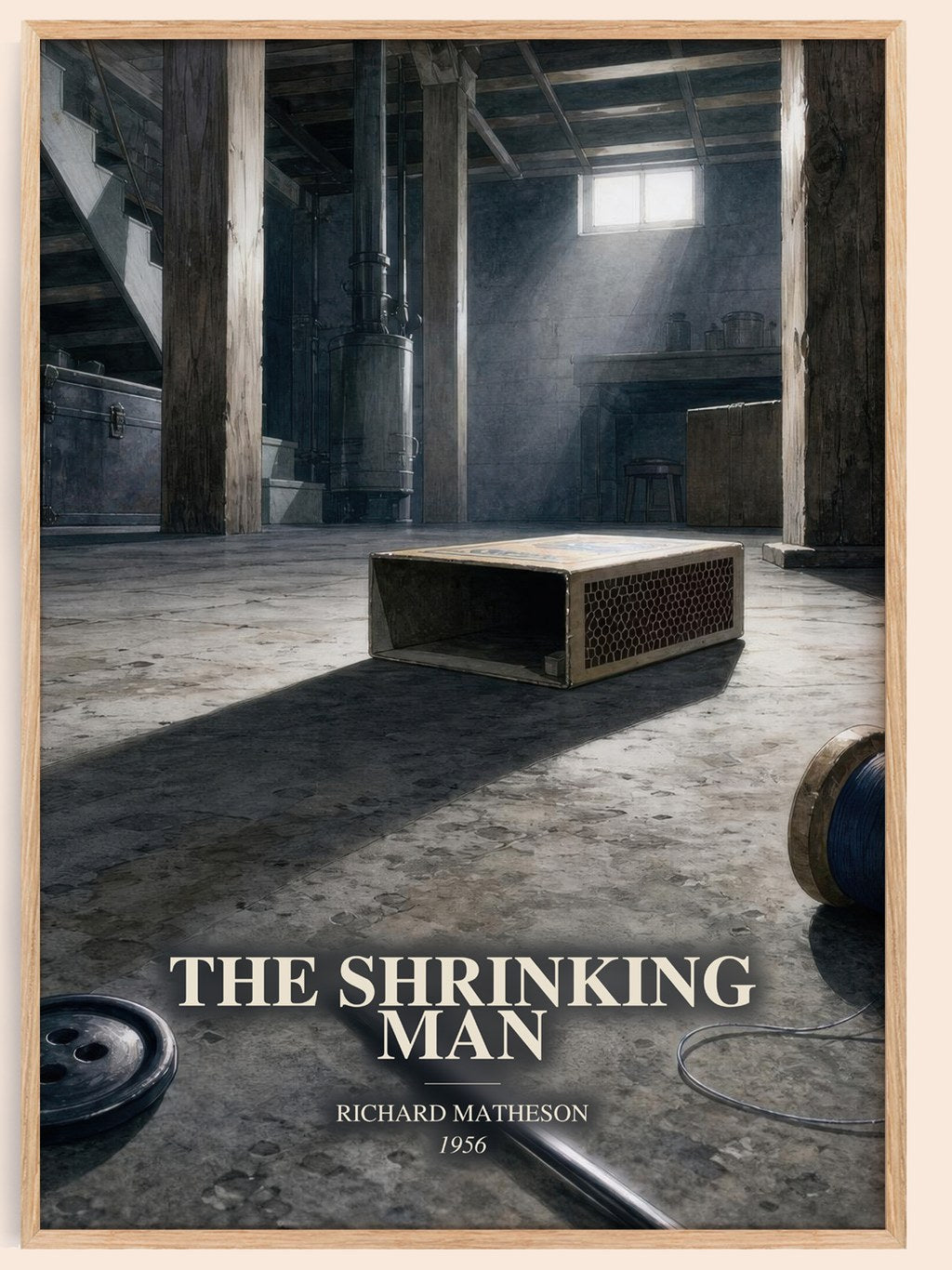 The Shrinking Man watercolour book poster by Richard Matheson – framed literary art print