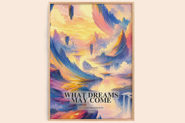 What Dreams May Come watercolour book poster by Richard Matheson – framed literary art print