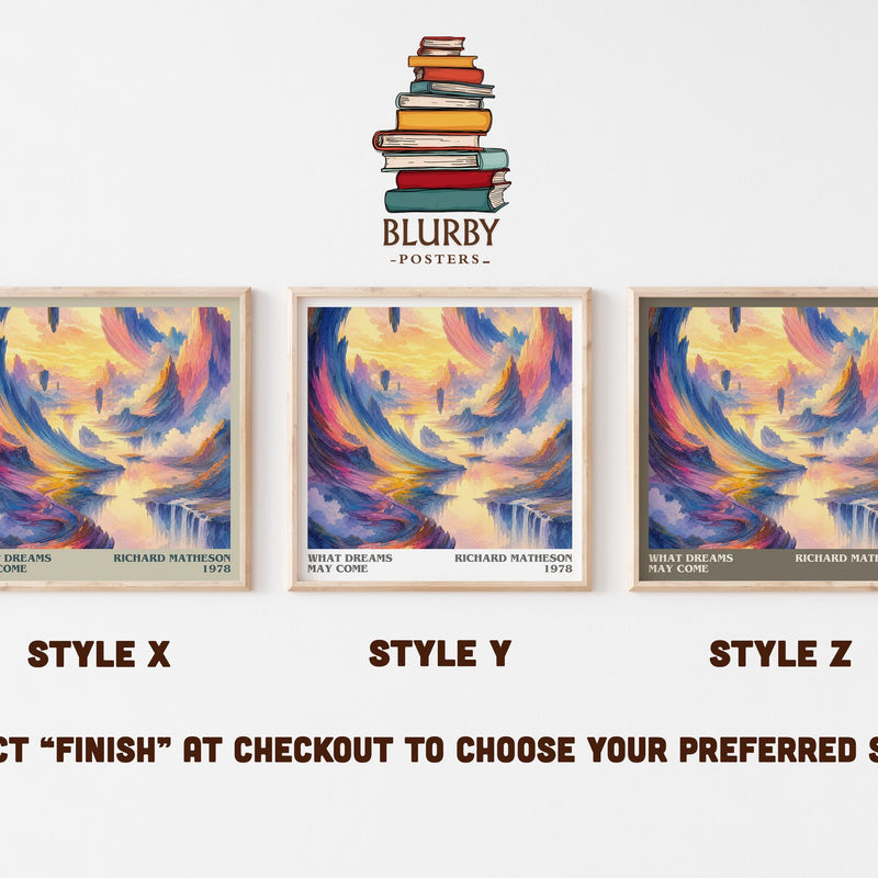 What Dreams May Come literary print in frame leaning in hallway – literary fiction wall art