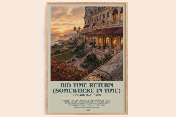 Bid Time Return (Somewhere In Time) bookish book poster by Richard Matheson – framed literary art print