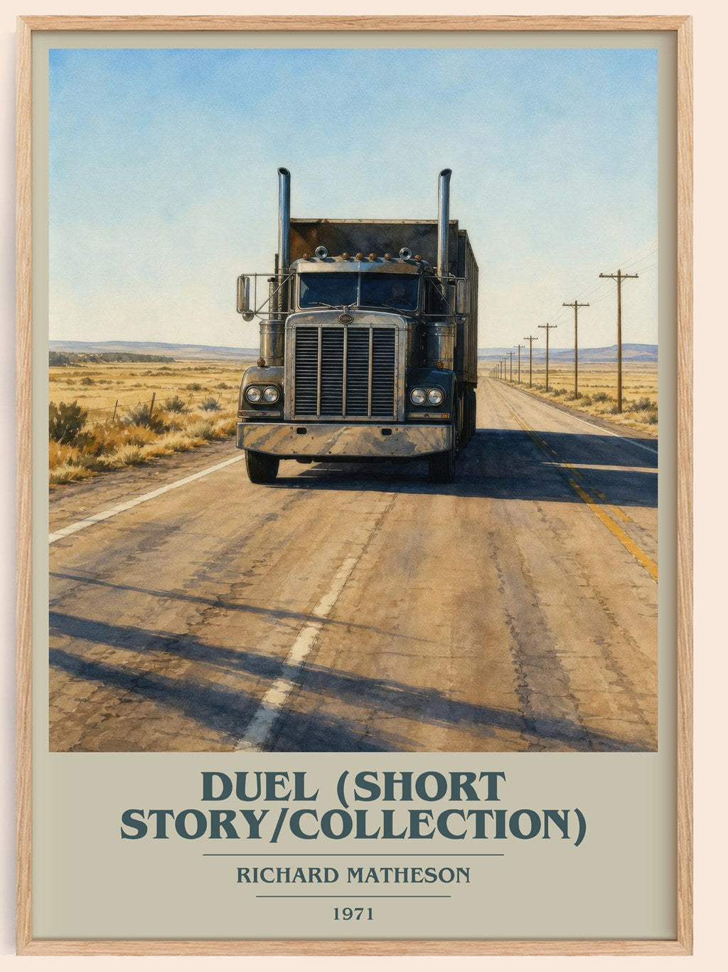 Duel (Short Story/Collection) book cover book poster by Richard Matheson – framed literary art print