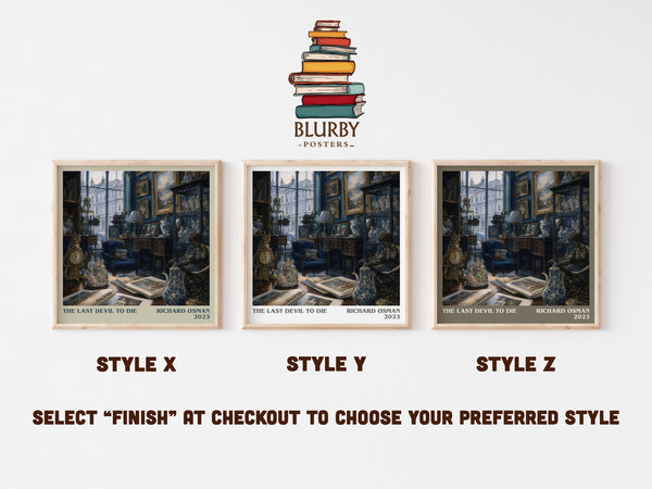 The Last Devil To Die literary print in frame leaning in hallway – mystery wall art