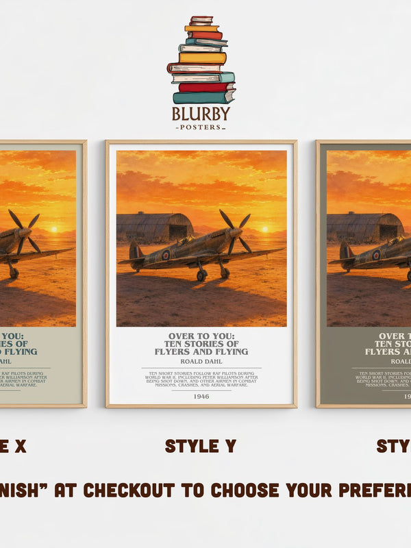 Over To You: Ten Stories Of Flyers And Flying bookish print in frame leaning in hallway – historical fiction wall art