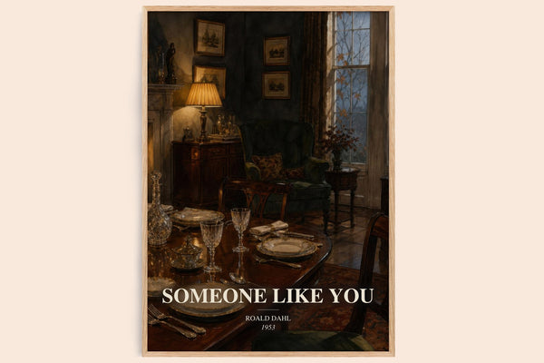 Someone Like You watercolour book poster by Roald Dahl – framed literary art print