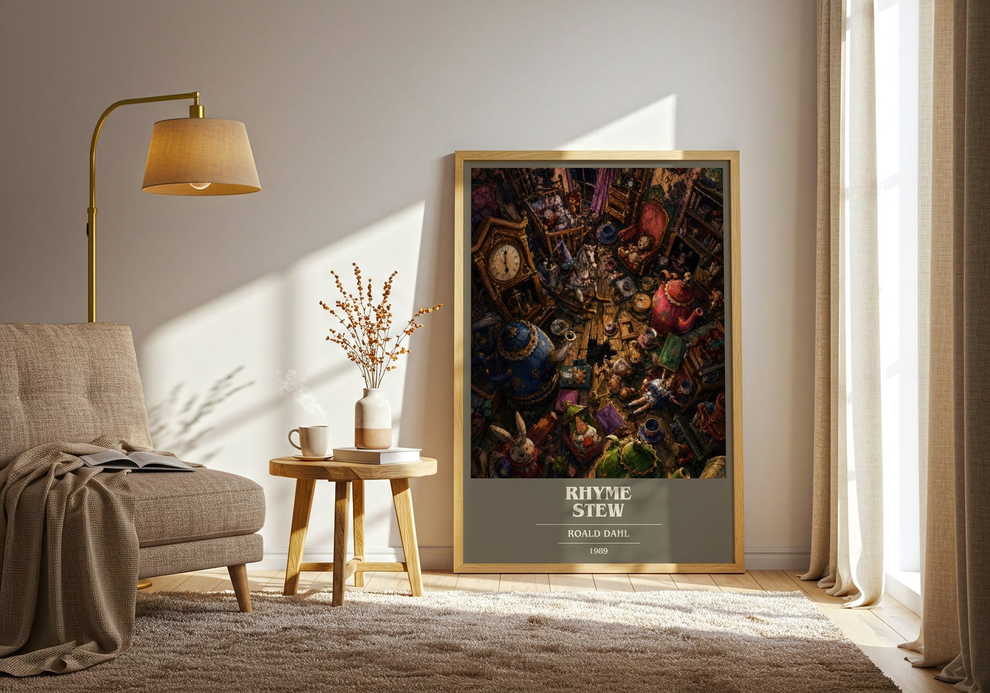 Rhyme Stew book cover print on bookshelf – Roald Dahl fan gift