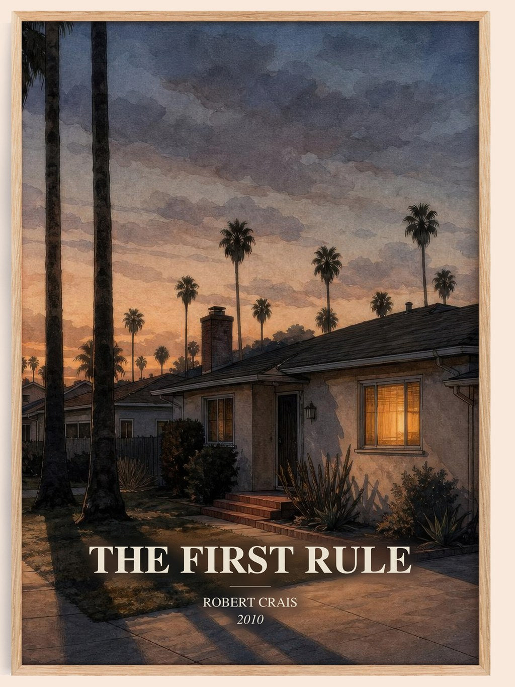 The First Rule watercolour book poster by Robert Crais – framed literary art print