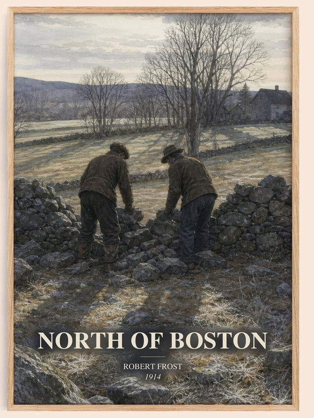 North Of Boston Book Watercolour Illustration by Robert Frost