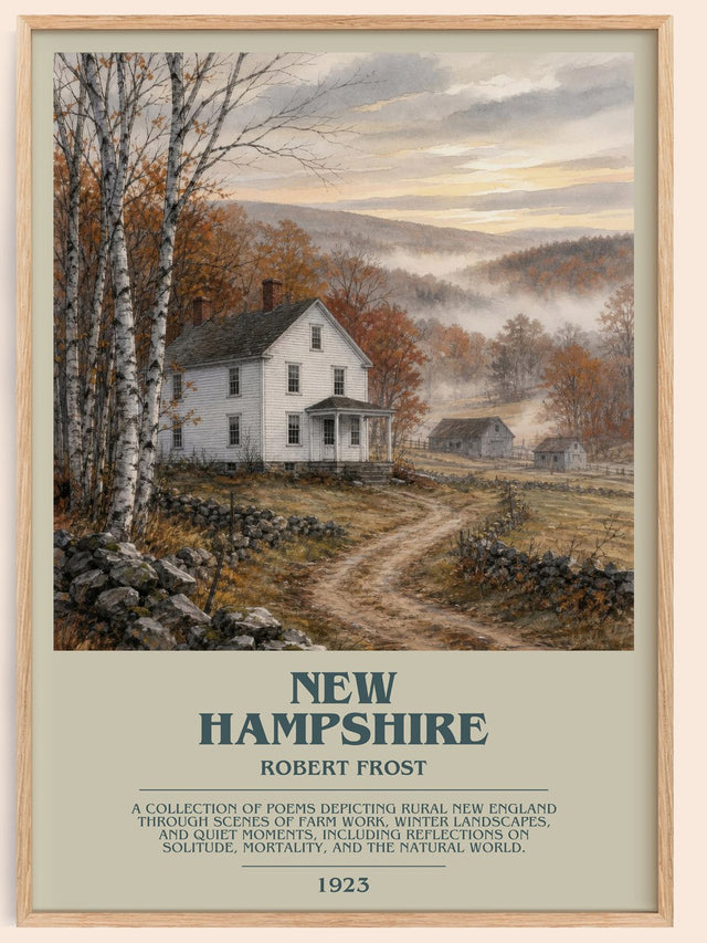 New Hampshire Bookish Wall Art by Robert Frost