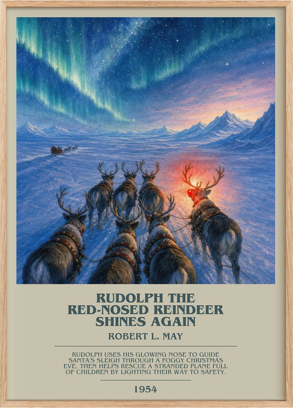 Rudolph The Red-Nosed Reindeer Shines Again Bookish Wall Art by R. May