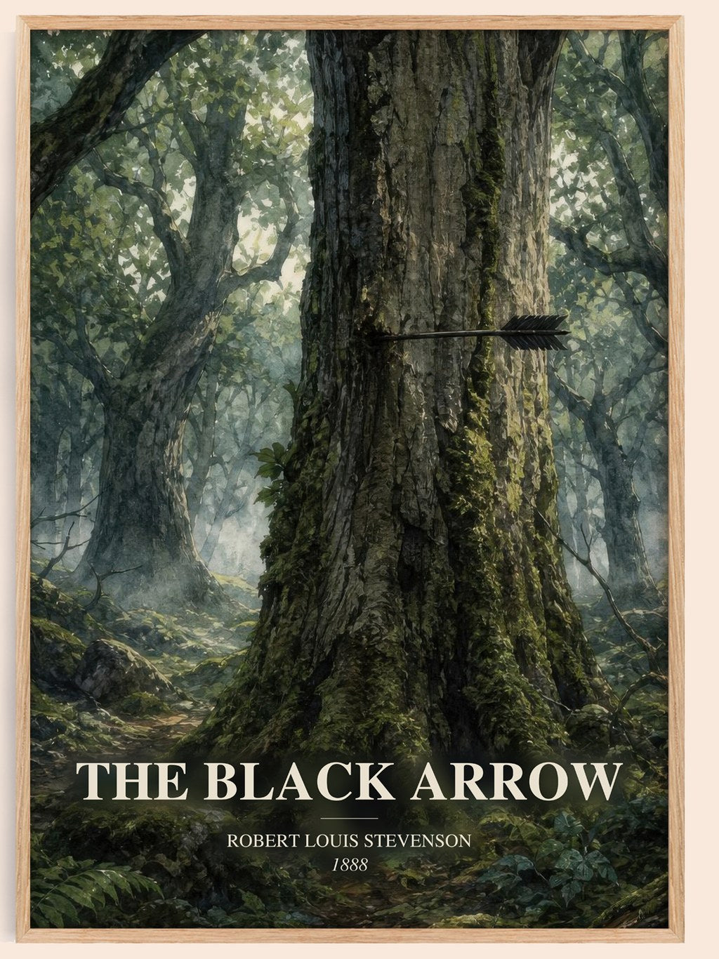 The Black Arrow watercolour book poster by Robert Louis Stevenson – framed literary art print